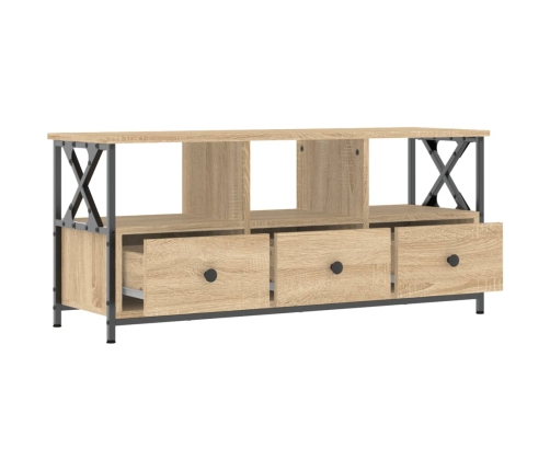 Mueble TV hierro madera contrachapada roble Sonoma 102x33x45 cm