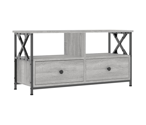 Mueble TV hierro y madera contrachapada gris Sonoma 90x33x45 cm