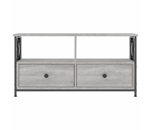 Mueble TV hierro y madera contrachapada gris Sonoma 90x33x45 cm