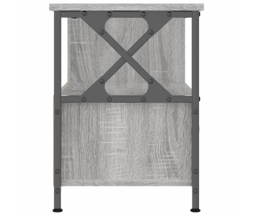 Mueble TV hierro y madera contrachapada gris Sonoma 90x33x45 cm