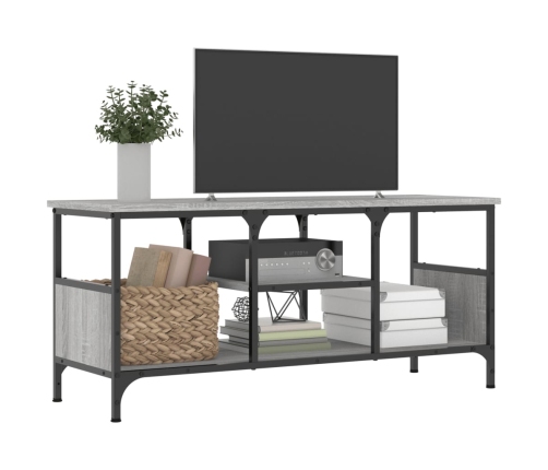 Mueble TV hierro y madera contrachapada gris Sonoma 100x35x45cm