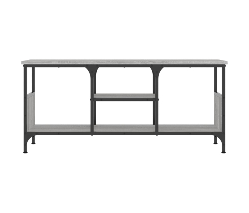 Mueble TV hierro y madera contrachapada gris Sonoma 100x35x45cm