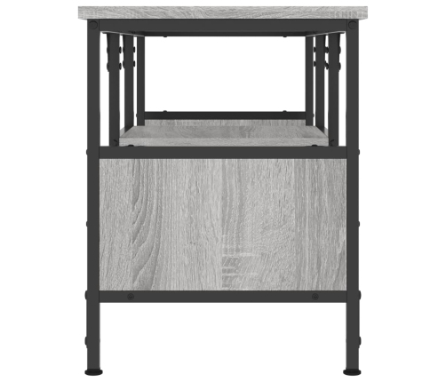 Mueble TV hierro y madera contrachapada gris Sonoma 100x35x45cm