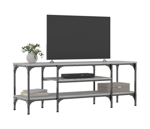 Mueble TV madera ingeniería y hierro gris Sonoma 121x35x45 cm