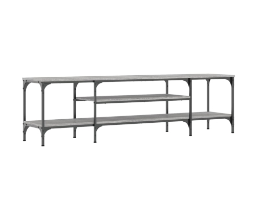 Mueble TV hierro y madera contrachapada gris Sonoma 161x35x45cm