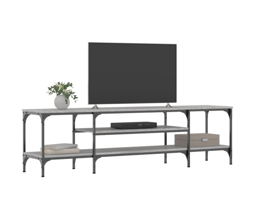 Mueble TV hierro y madera contrachapada gris Sonoma 161x35x45cm