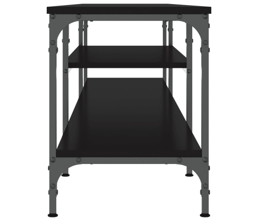 Mueble TV madera ingeniería y hierro negro 201x35x45 cm