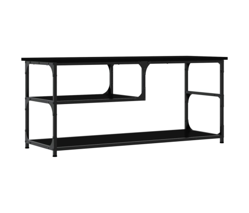 vidaXL Mueble de TV madera contrachapada y acero negro 103x38x46,5 cm