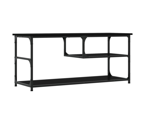 vidaXL Mueble de TV madera contrachapada y acero negro 103x38x46,5 cm