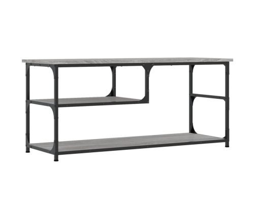 Mueble de TV contrachapada y acero gris Sonoma 103x38x46,5 cm