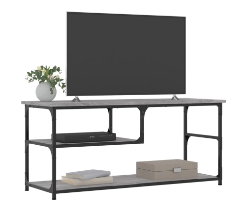 Mueble de TV contrachapada y acero gris Sonoma 103x38x46,5 cm