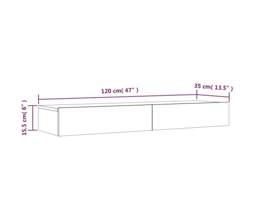 Mueble para TV con luces LED blanco 120x35x15,5 cm