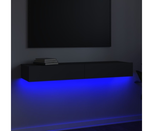 Mueble para TV con luces LED gris 120x35x15,5 cm