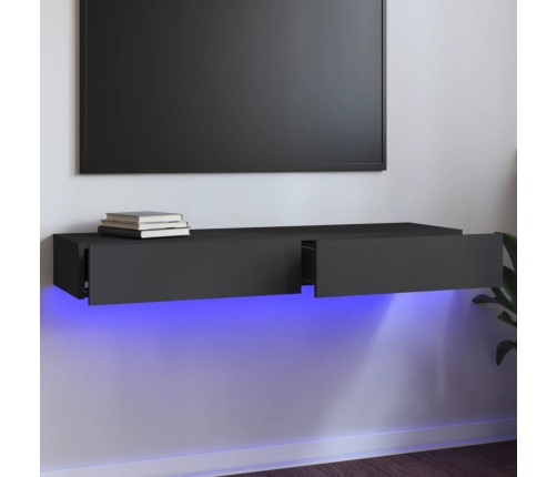 Mueble para TV con luces LED gris 120x35x15,5 cm