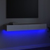 Mueble de TV con luces LED blanco y roble Sonoma 120x35x15,5 cm