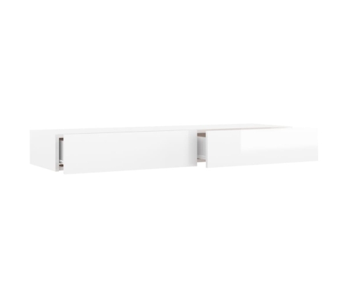 Mueble para TV con luces LED blanco brillante 120x35x15,5 cm