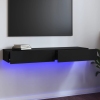 Mueble para TV con luces LED negro brillante 120x35x15,5 cm