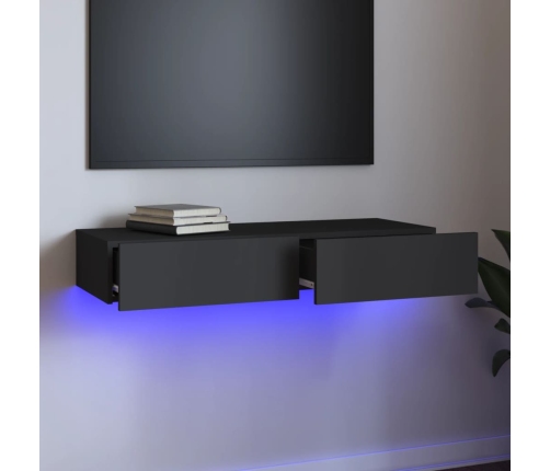 Mueble para TV con luces LED gris 90x35x15,5 cm