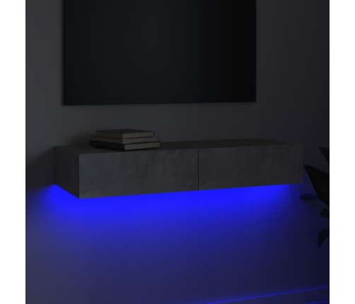 vidaXL Mueble para TV con luces LED gris hormigón 90x35x15,5 cm