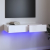 Mueble de TV con luces LED blanco brillante 90x35x15,5 cm