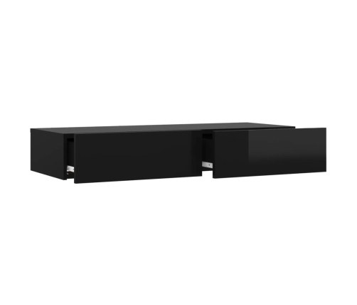 Mueble para TV con luces LED negro brillante 90x35x15,5 cm