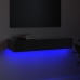 Mueble para TV con luces LED gris brillante 90x35x15,5 cm