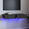 Mueble para TV con luces LED gris brillante 90x35x15,5 cm