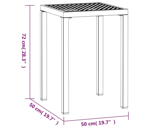 Mesa de jardín de acero gris antracita 50x50x72 cm