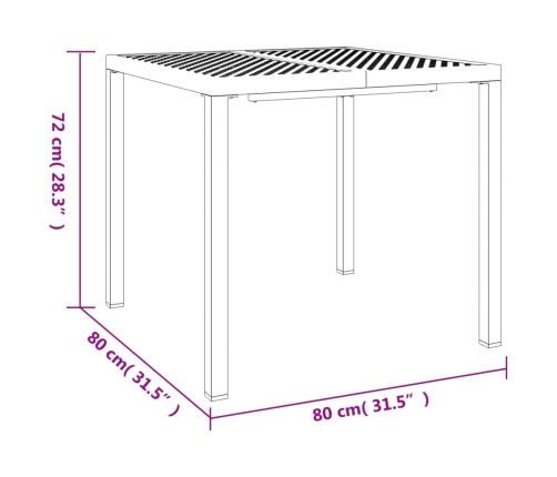 vidaXL Mesa de jardín de acero gris antracita 80x80x72 cm