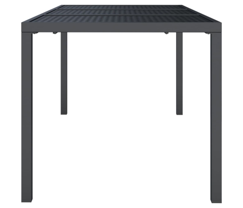 Mesa de jardín de acero gris antracita 165x80x72 cm