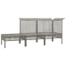Set de muebles de jardín 3 pzas y cojines ratán sintético gris