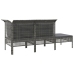 Set de muebles de jardín 3 pzas y cojines ratán sintético gris