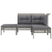 Set de muebles de jardín 4 pzas y cojines ratán sintético gris