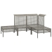 Set de muebles de jardín 4 pzas y cojines ratán sintético gris