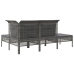 Set de muebles de jardín 4 pzas y cojines ratán sintético gris
