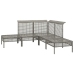 Set de muebles de jardín 5 pzas y cojines ratán sintético gris