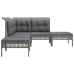 Set de muebles de jardín 5 pzas y cojines ratán sintético gris