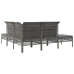 Set de muebles de jardín 5 pzas y cojines ratán sintético gris