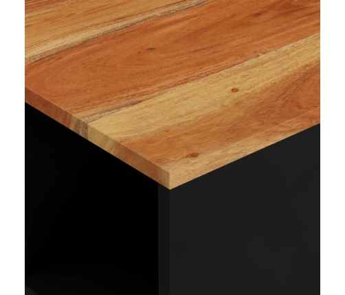 Mesa de centro de madera maciza de acacia 60x50x35 cm