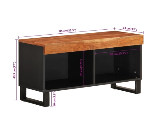 Mueble de TV madera maciza de acacia 85x33x43,5 cm