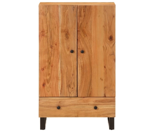 Aparador con cajón hierro y madera maciza acacia 60x33x100 cm