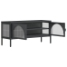 Mueble de TV vidrio y acero negro 105x35x50 cm