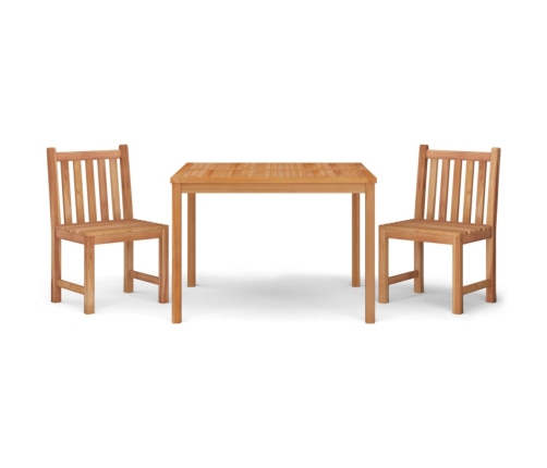 Juego de comedor para jardín 3 pzas madera maciza de teca