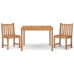 Juego de comedor para jardín 3 pzas madera maciza de teca