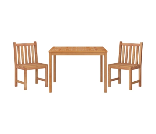Juego de comedor para jardín 3 pzas madera maciza de teca