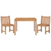 Juego de comedor para jardín 3 pzas madera maciza de teca