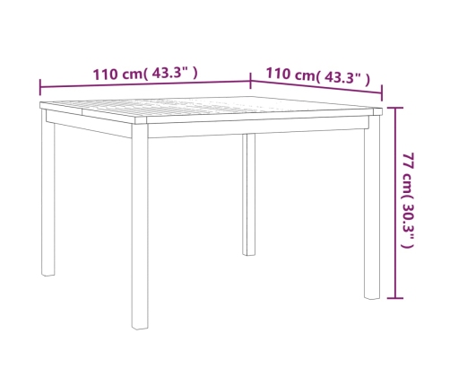Juego de comedor para jardín 3 pzas madera maciza de teca