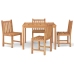 Juego de comedor para jardín 5 piezas madera maciza de teca