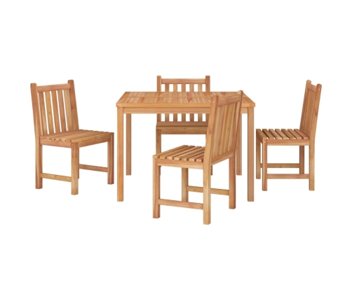 Juego de comedor para jardín 5 piezas madera maciza de teca
