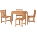 Juego de comedor para jardín 5 piezas madera maciza de teca